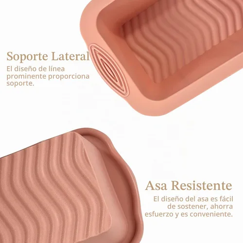 Vista 2 de Koolstuffs Molde de Silicona para Pan de Molde, 2 PCS Moldes Rectangulares Antiadherentes para Hornear para Horno, Pan, Pastel, Fácil Desmoldado