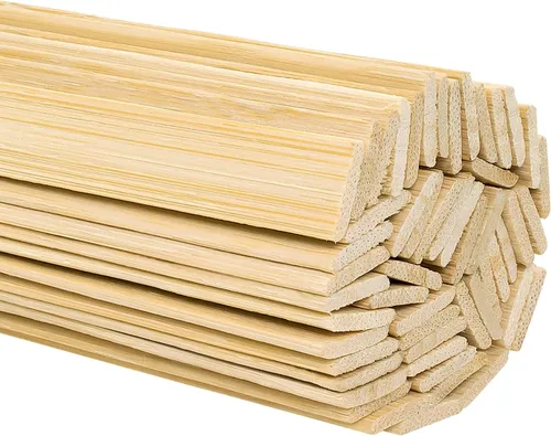 Vista 8 de DYWISHKEY 30 palos de bambú natural, palos de madera para manualidades, 15.75 pulgadas de largo x 3/8 pulgadas de ancho