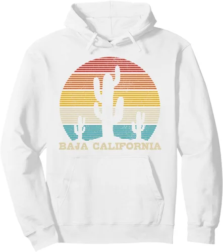 Vista 5 de Baja California Cactus Vintage Retro Desert Souvenir Gift Sudadera con capucha Negro