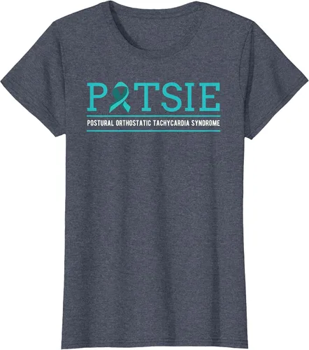 Vista 68 de POTS Dysautonomia Turquoise Ribbon Autonomic Dysfunction T-Shirt Asphalt Grey