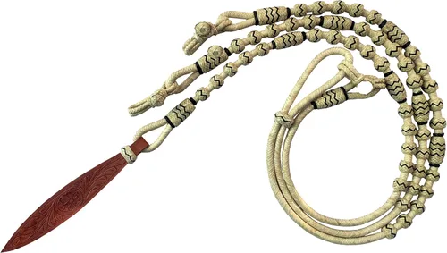Vista 3 de Nudos naturales y negros de piel cruda, tachuelas de caballo trenzadas a mano Romal Romel Reins Ranch Cuerda/cuerda Reins-8.5 pies, 52 pies Romel