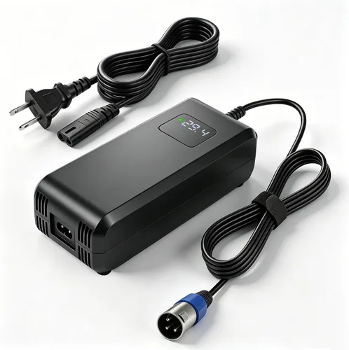 Vista 8 de Cargador de 29.4V 2A con enchufe XLR para 24V 7S Cargador de batería de litio 24V Cargador de batería universal