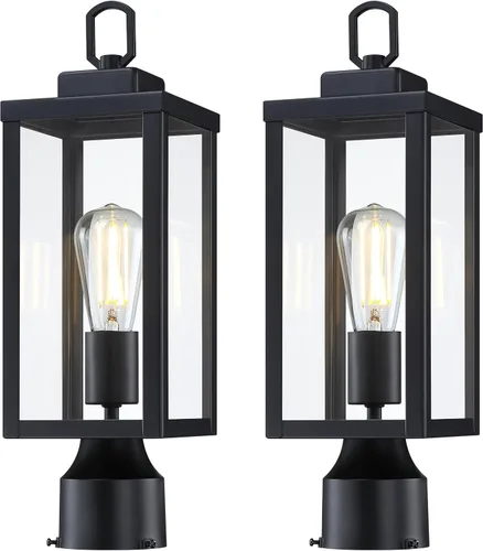 Vista 10 de GRUENLICH Outdoor Post Light Fixture, Tempered Glass, 16.5" White 1 Pack Blanco