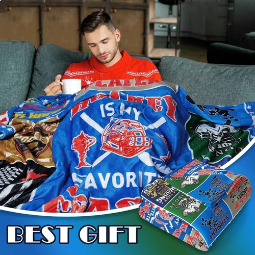 Vista 4 de Manta de regalo de hockey para niños y hombres, regalos de hockey sobre hielo, regalos para amantes del hockey para niños de 8 a 12 años, regalos