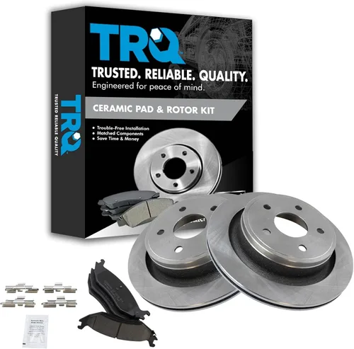 Vista 154 de TRQ Juego de pastillas de freno y rotor de cerámica trasera compatible con Honda Accord V6 1998-02 3.0L con frenos de disco traseros 02-06 Acura RSX