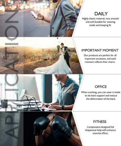 Vista 6 de NonEcho Body de adelgazamiento para hombre, con control de abdomen, talla grande