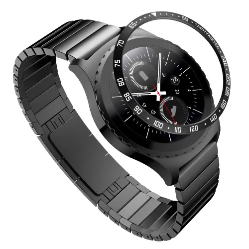 Vista 9 de AISPORTS Bisel Styling Compatible con Samsung Galaxy Watch 1.811 in Bisel Anillo Cubierta Adhesiva Anti Scratch Protección Acero Inoxidable Bisel