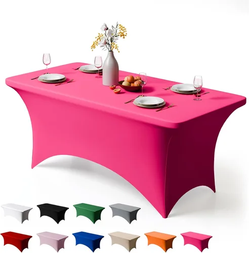 Vista 12 de Trlyc Paquete de 1 mantel rectangular de elastano de 4 pies – 48 x 30 pulgadas, resistente a las arrugas, para bodas, fiestas, banquetes, picnic