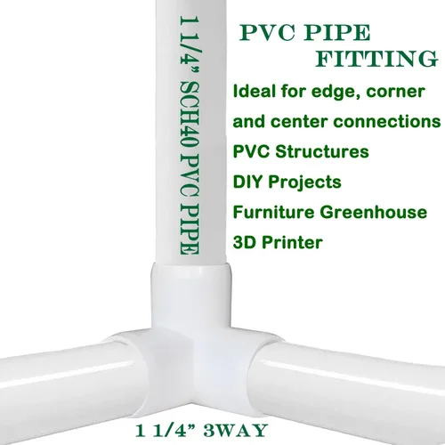 Vista 4 de Paquete de 8 accesorios de PVC de 1-1/4”, accesorios de codo de 3 vías para muebles de alta resistencia, accesorios de codo lateral de PVC de 3 vías