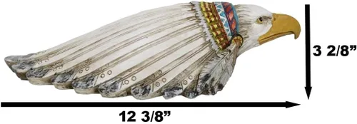 Vista 5 de Ebros Gift Wildlife Native Animal Spirit Rústico Águila calva con colorido tocado de jefe indio Piggy Coin Money Bank Jar Figurine