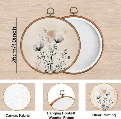 Vista 7 de KSDUT Arte de pared floral vintage de mediados de siglo, arte de pared botánico neutro para pared, lienzo para colgar, paisaje retro, flores