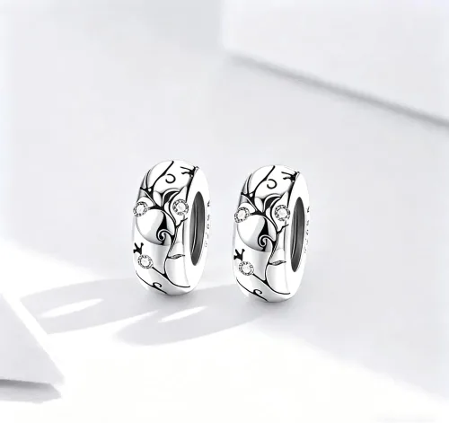 Vista 2 de ARTCHARM Collar de cadena de seguridad con cierre de amor, cuentas de corazón de plata de ley 925, ajuste de pulsera de estilo europeo 2