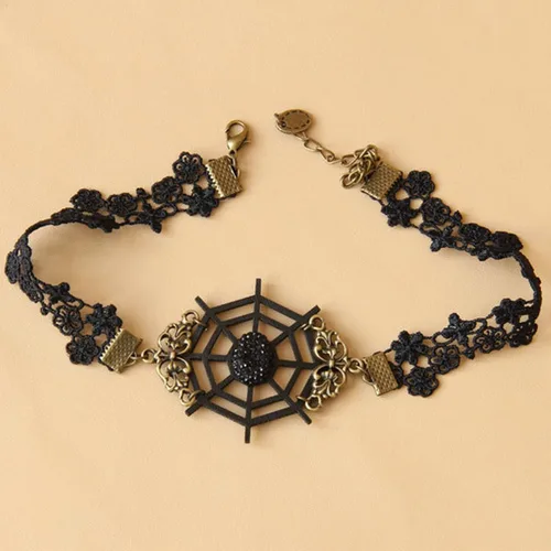 Vista 6 de Eseres Juego de 3 piezas de disfraz de mascarada, gargantilla gótica negra, collar de encaje, accesorios para fiesta