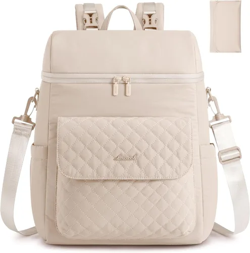 Vista 7 de LOVEVOOK Mochila para pañales, bolsa de bebé 3 en 1 con cambiador y correas desmontables, mochila grande para pañales para mamá papá con hebillas