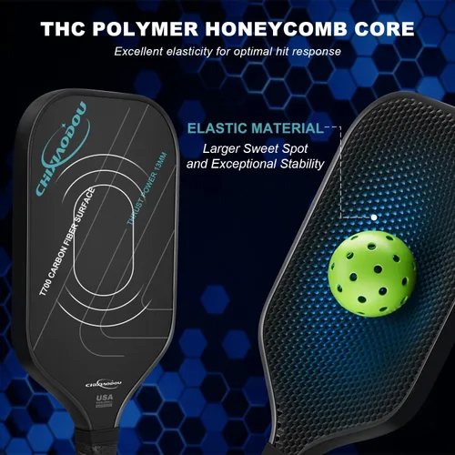Vista 3 de Pickleball Paddles, Multi-Layer T700 Textured Carbon Fiber Pickleball Paddle, 2-Types of Thickenesses, USAPA Approved Carbon Fiber Surface Pickle