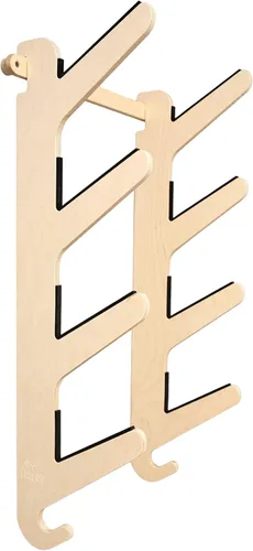 Vista 13 de Grassracks Soporte de pared para snowboard y monopatín de bambú y abedul, serie Moloka`i