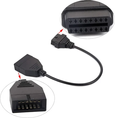 Vista 2 de Adaptador OBD1 a OBD2 GM, OBD2 a OBD1 GM, OBD1 12 pines a OBD2 16 Pines, OBD 1 escáner lector de código de cable herramienta de diagnóstico