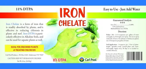 Vista 2 de Quelato de hierro 1 libra - Soluble en agua - Carl Pool Fertilizers