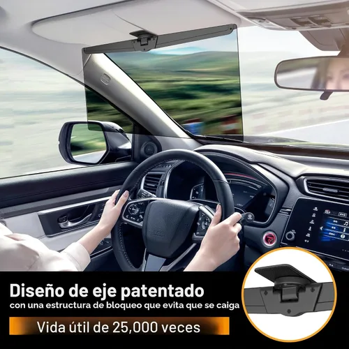 Vista 2 de Extensor de visera solar Veharvim para automóviles, extensor de visera de coche polarizado bloqueador solar UV400, extensión de visera ajustable
