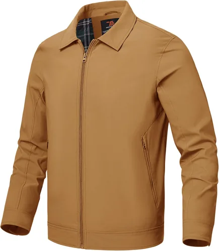Vista 11 de Rdruko Chaquetas ligeras para hombre Cortavientos de primavera y otoño Chaquetas ligeras Casuales y elegantes con bolsillos