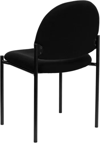 Vista 5 de Flash Furniture Tania Comfort Silla de recepción lateral de acero apilable de tela negra