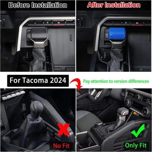 Vista 2 de Aunginsy Cubierta de freno de mano para palanca de cambios de automóvil, compatible con Toyota Tundra 2022+, Sequoia 2023+ y Tacoma 2024+, perilla