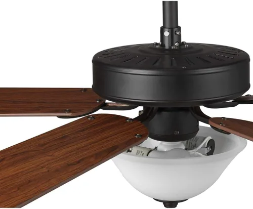 Vista 20 de AirPro Collection - Ventilador de techo de cinco aspas de 52 pulgadas con kit de luz blanca grabada