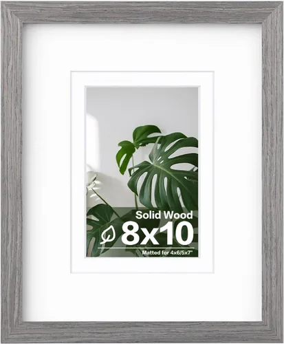 Vista 227 de Egofine - Portarretratos de 4 x 6 pulgadas, de madera maciza con plexiglás, para fotos de 3.5 x 5 con paspartú o de 4 x 6 sin paspartú, para colocar