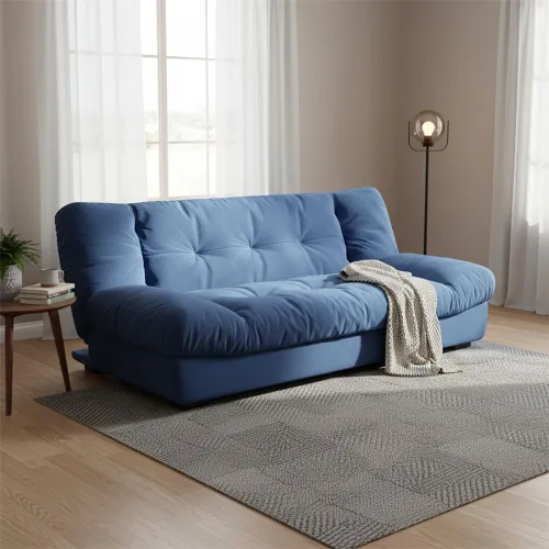 Vista 3 de Sofá futón extraíble resistente a desgarros, sofá futón convertible estilo moderno y simple con respaldo acolchado para sala de estar, apartamento