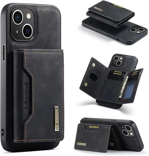 Vista 19 de ZCDAYE Funda tipo cartera para iPhone 11, iPhone 11 (6.1 pulgadas), piel marrón con tarjetero extraíble y función atril