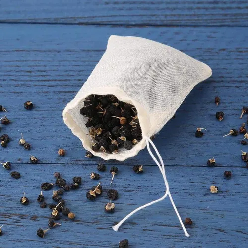 Vista 5 de 20 bolsas de muselina con cordón, bolsas de algodón natural sin blanquear para hierbas y estopas para café y té, caldo de sopa, caldo de sopa