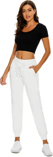 Vista 45 de MOUEEY Pantalones deportivos súper cálidos con forro de sherpa para mujer, pantalones deportivos de forro polar con bolsillos con cremallera