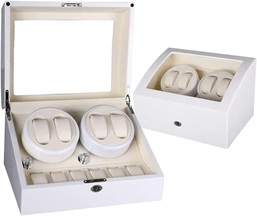 Vista 2 de ZFF Caja de bobinadora de reloj 4+6 con motor silencioso, relojes automáticos, caja de almacenamiento de rotación para relojes mecánicos