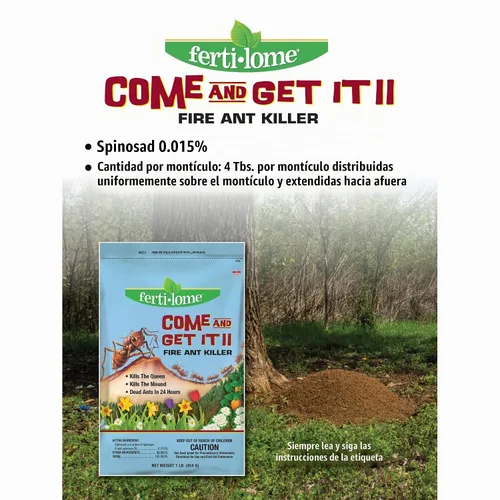 Vista 5 de Fertilome (11300) Come and Get It Fire Ant Killer Bait, 1 lb Spinosad cebo apto para OMRI: mata a la reina y la colonia en 24-36 horas, no requiere