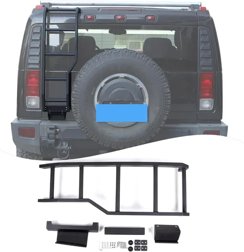 Vista 9 de Lcojicep Escalera de aluminio para escalar, portaequipajes, accesorios de decoración funcionales compatibles con Hummer H2 2003-2009
