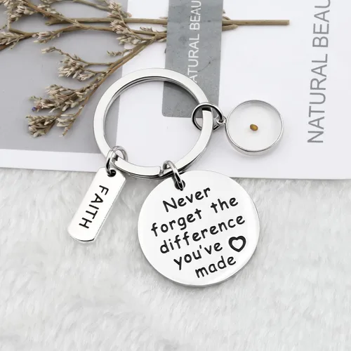 Vista 3 de Llavero con diseño de semillas de mostaza para regalo religioso cristiano, regalo nunca olvides la diferencia que has hecho llavero