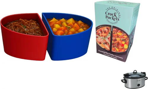 Vista 11 de CrockPockets® Divisores Reutilizables de Silicona para Olla de Cocción Lenta – Juego de Divisores de 6Qt (Paquete de 2), Antiadherente, Resistente a