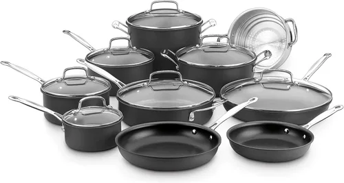 Vista 2 de Juego de ollas Cuisinart Chef's Classic™ antiadherentes con anodizado duro, 11 piezas