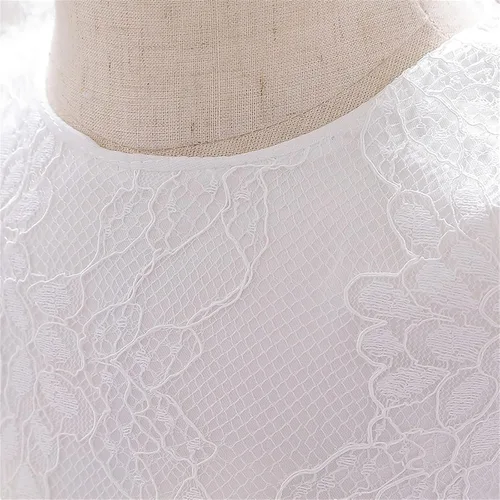 Vista 9 de Vestidos con vuelo para niñas y bebés con volantes de manga larga de encaje con lazo, vestidos de flores para desfiles, fiestas, bodas