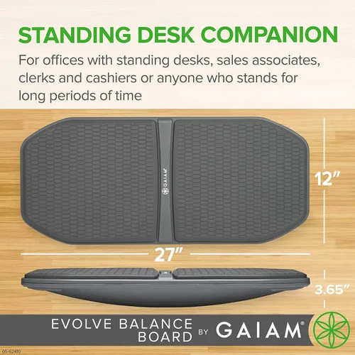 Vista 6 de Gaiam Base para computadoras/escritorios de pie Evolve, tabla de equilibrio antifatiga para oficina en casa, tabla de oscilación para fisioterapia