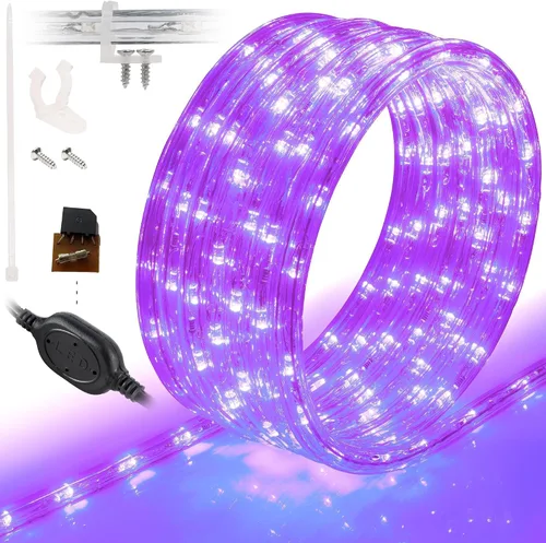 Vista 36 de Cuerda de luces LED de 10 pies, permanente, impermeable, conectable, flexible, con tubo de PVC transparente, certificado ETL, iluminación festiva