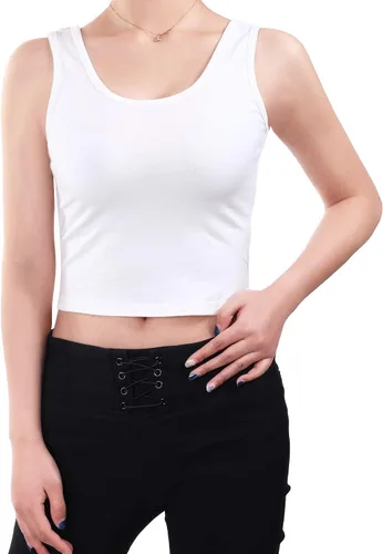 Vista 5 de Boao 4 camisetas básicas sin mangas de espalda cruzada para mujer