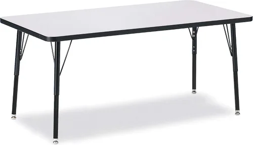 Vista 28 de Berries Mesa rectangular para actividades, altura A, Gris/Negro/Negro, 1