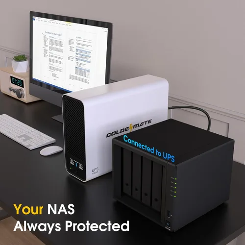 Vista 3 de GOLDENMATE Batería de reserva y protector de sobretensiones de batería de 2-Blanco