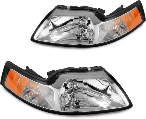 Vista 9 de DWVO Conjunto de Faro Delantero Compatible con Ford Mustang 05 06 07 08 09 2005 2006 2007 2008 2009 Lámpara con LED DRL