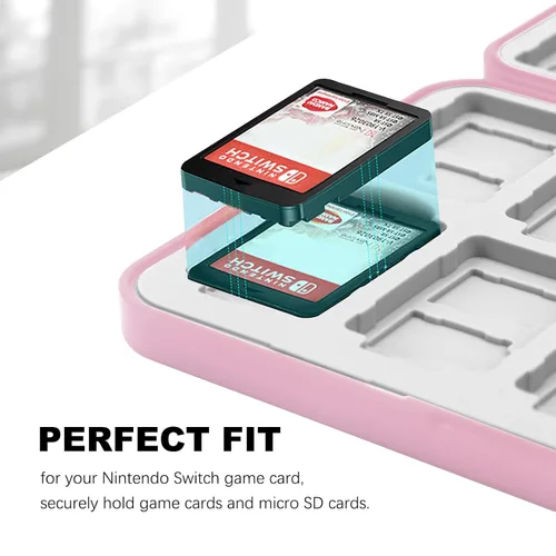 Vista 4 de FYY Nintendo Switch Game Case - Nintendo Switch Game Holder for Nintendo Switch Cartridge Case with 24 Game Card Slots & 48 Micro SD Card Slots