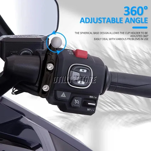 Vista 2 de Motorcycle Handlebar Cup Holder Drink Mounted for Harley Dyna Softail Electra Glide 1996-up for Honda Goldwing GL1800 Handlebar Cup Holder Drink