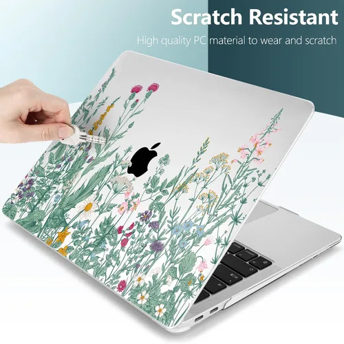 Vista 34 de TWOLSKOO Funda para MacBook Air de 13,3 pulgadas (versión antigua 2018-2021, modelos: M1 A2337, A2179, A1932) - Carcasa rígida con protector de Flor