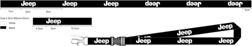 Vista 3 de AU-TOMOTIVE GOLD INC. Llavero con licencia oficial para Jeep (blanco sobre negro)