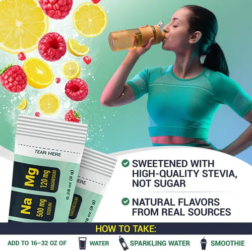 Vista 6 de Dr. Berg Sports - Electrolitos de hidratación en polvo con más sal (rosa Himalaya) – 30 paquetes de electrolitos keto en polvo con un delicioso